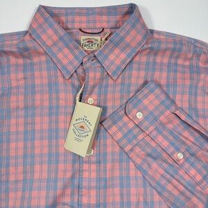 NWT Faherty The Movement Shirt Summer Rose Plaid Mens XLT Performance Buttondown
